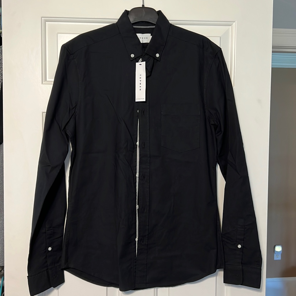 Topman Black Button Down